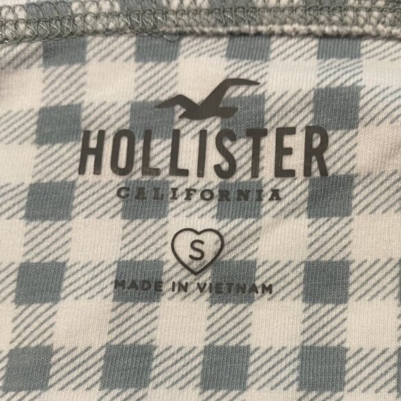 Hollister Gingham Crop Halter -- Teal and White - Size Small - NWT - Picture 5 of 8